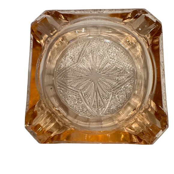 Jeanette Adam Other - 2 Depression Glass Ashtrays Jeanette Adam Pink Trinkets Jewelry Set of 2 Vintage
